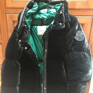 moncler green velvet jacket
